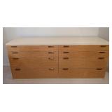 Vintage Henredon Brass Handled Low Dresser