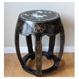 Chinese Mother of Pear Inlaid Black Lacquer Accent Table