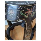 Chinese Mother of Pear Inlaid Black Lacquer Accent Table