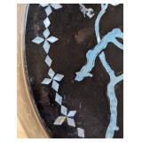 Chinese Mother of Pear Inlaid Black Lacquer Accent Table