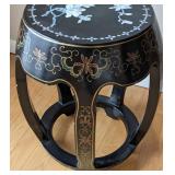 Chinese Mother of Pear Inlaid Black Lacquer Accent Table