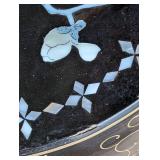 Chinese Mother of Pear Inlaid Black Lacquer Accent Table