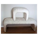 Vintage Curved Upholstered Bench Set