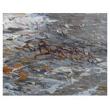 Framed Oil on Canvas Scenic Street Painting by Caroline Burnett