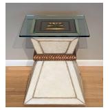 Unique Wood and Glass Accent Table