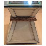Unique Wood and Glass Accent Table