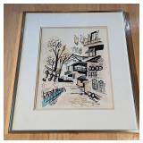 Scenic Abstract Mixed Media Lithograph by Wayne Sessions