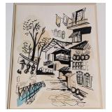 Scenic Abstract Mixed Media Lithograph by Wayne Sessions