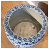 Vintage Blue and White Chinese Ceramic Planter