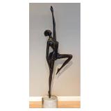 Beautiful Bronze and Marble Ballerina Sculpture