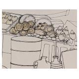 Dock Market Lithograph by Wayne Sessions