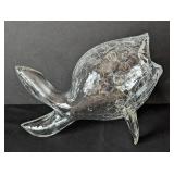 Blenko Crackle Glass Fish Vase