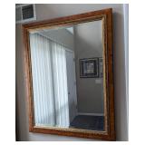 Beautiful Gold and Burl Wood Wall Mirror