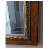 Beautiful Gold and Burl Wood Wall Mirror