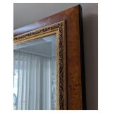 Beautiful Gold and Burl Wood Wall Mirror