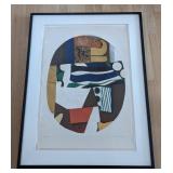 Framed Abstract Lithograph by Max Papart