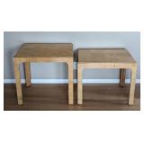 Pair of Henredon Burl Wood Side Tables