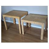 Pair of Henredon Burl Wood Side Tables