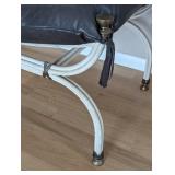 Leather Topped Iron Entryway Bench