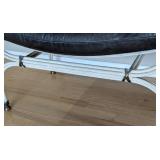 Leather Topped Iron Entryway Bench