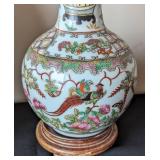 Beautiful Chinese Porcelain Rose Medallion Vase and Chinese Rose Medallion Plate