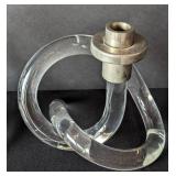 Pair of Vintage Twisted Lucite Candleholders