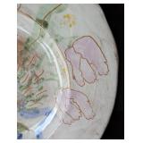 Large Artisan Glazed Tulip Platter, Signed