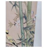 Vintage Painted Asian Hanging Scroll