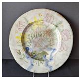 Large Artisan Glazed Tulip Platter, Signed