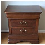Two Drawer Wood Nightstand