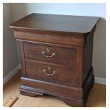 Two Drawer Wood Nightstand