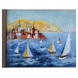 Pair of Small Framed Enamel Paintings
