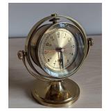 Vintage Brass Swivel Desk Clock