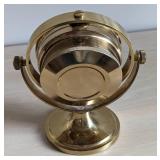 Vintage Brass Swivel Desk Clock