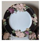 Fitz and Floyd Cloisonné Peony Salad Plates and Mug Set