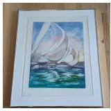 Framed The Sails Artist Proof by Joan Purcell