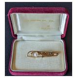 Mikimoto Tokyo Pearl and 14k Gold Tie Clip