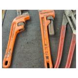 Lot of (3) Hand Tools - 16" Pliers, 14" Pipe Wrench, 12" Pipe Wrench
