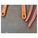 Lot of (3) Hand Tools - 16" Pliers, 14" Pipe Wrench, 12" Pipe Wrench