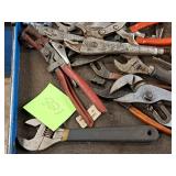Lot of (1 Drawer) Hand Tools - Pliers, Vise Grips, Adjustable Wrenches, Snips