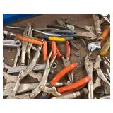 Lot of (1 Drawer) Hand Tools - Pliers, Vise Grips, Adjustable Wrenches, Snips
