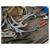 Lot of (1 Drawer) Hand Tools - Pliers, Vise Grips, Adjustable Wrenches, Snips