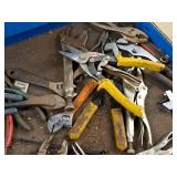 Lot of (1 Drawer) Hand Tools - Pliers, Vise Grips, Adjustable Wrenches, Snips