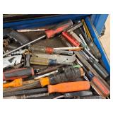 Lot of (1 Drawer) Hand Tools - Nut Drivers, Pry Bars, Tire Gauges, Air Hose Attachments