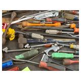 Lot of (1 Drawer) Hand Tools - Nut Drivers, Pry Bars, Tire Gauges, Air Hose Attachments