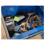 Lot of (1 Drawer) Hand Tools - Drill Bits, 3-Jaw Puller, Work Gloves