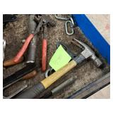 Lot of (1 Drawer) Hand Tools - Hammers, Tin Snips, Files, Overhead Valve Spring Compressor
