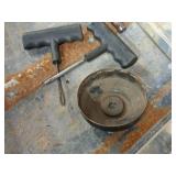 Hand Tools - Grease Gun, Oil Filter Wrench, Axle Nut Cover Wrench, Container of Fuses, T-Handle Plugger, T-Handle Reamer, Grabber Tool