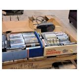 Lot of (3 Boxes) Vintage Cassette Tapes with Clock Radio