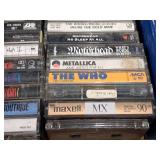 Lot of (3 Boxes) Vintage Cassette Tapes with Clock Radio